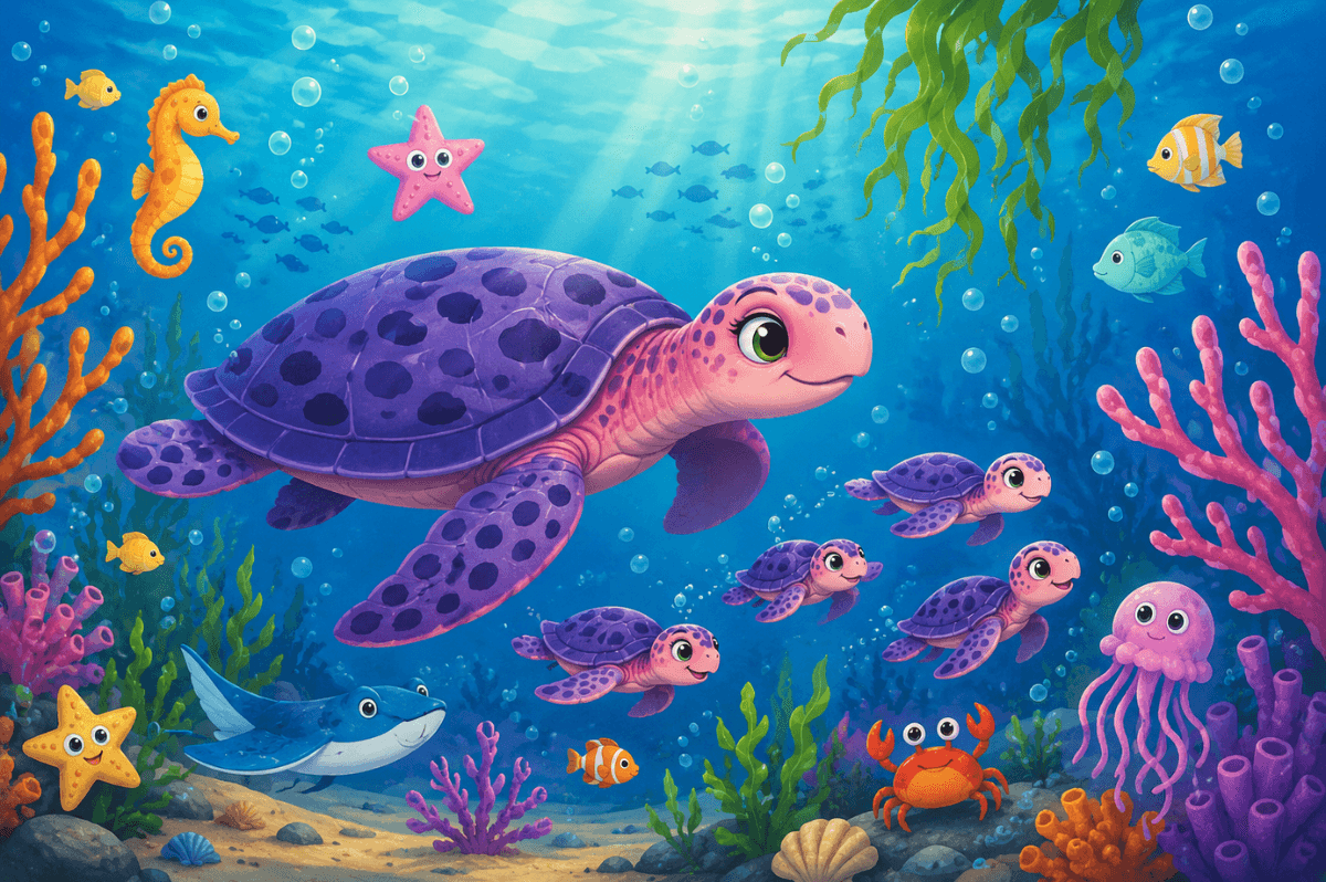 Nala, the little turtle and her children