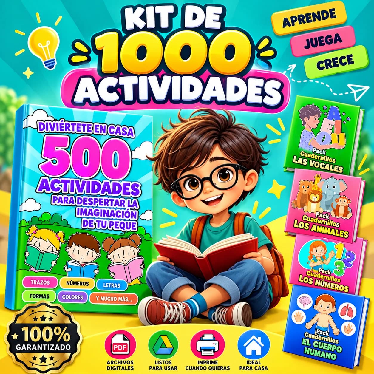 1000 Actividades Educativas para Niños: Aprende, Juega y Crea